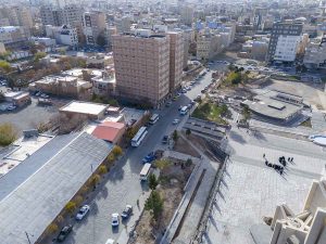 نمای هوایی سنگفرش معابر مقبره الشعرا